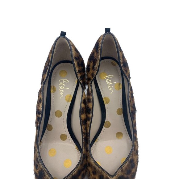Boden Size 36 (US Size 5.5) Leather & Calf Hair Leopard Print Pumps - Picture 4 of 12